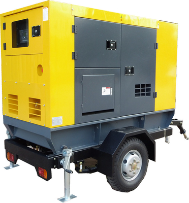 220ボルトは380ボルト400 KVA DG車輪が付いている移動式トレーラーのディーゼル発電機を置いた